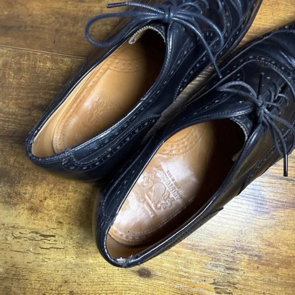 Johnston & Murphy Aristocraft‎ 24-8555 Black Leather Wingtip Oxford Mens 10.5 N